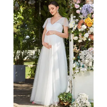 Dámské šaty Ever Pretty svatební těhotenské šaty 0137 bílá XXXL