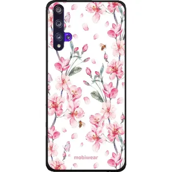 Pouzdro na mobilní telefon Lesklý kryt Mobiwear Glossy - Huawei Nova 5T / Honor 20 - G033G - Růžové květy (Prémiové lesklé pouzdro, obal, kryt Mobiwear Glossy na mobil Huawei Nova 5T / Honor 20 - G033G - Růžové květy, materiál Plast + TPU silikon - krytí po všech stranách,)