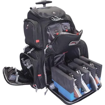 Příslušenství pro sportovní střelbu Pojízdný střelecký IPSC batoh pro 4 krátké zbraně - černý