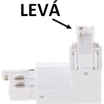 Bodové svítidlo Kanlux Napájecí rohová spojka L 3F lišty GLOBAL Trac PRO bílá/černá přípojka pro třífázovou kolejnici Barva produktu: Bílá levá TR-SPOJKA/L-3F/BI/P