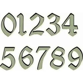 Domovní cedule MP - Domovní číslice "6" - 120 mm 120 mm Niklový komaxit