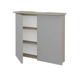 Koupelnový nábytek Dřevojas Dvoudveřová galerka SANI GA2O 80 - L04 Béžová vysoký lesk