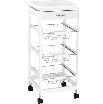 Servírovací vozík KORUS MDF barva bílá, keramická deska