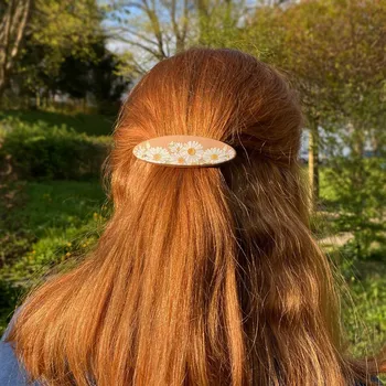 Ozdoba do vlasů art-wood.cz Dřevěná spona do vlasů - kopretiny