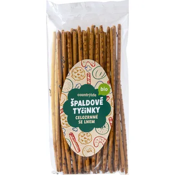 BIO Tyčinky špaldové se lnem 100 g – COUNTRY LIFE