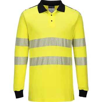 PORTWEST HI-VIS MODAFLAME WX3 FR702 / Nehořlavá reflexní polokošile, antistatická - HV žlutá/černá L