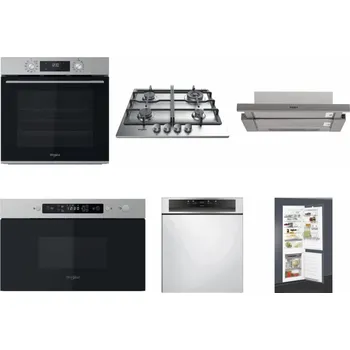 Set domácích spotřebičů WHIRLPOOL OMK58CU1SX + WHIRLPOOL TKRL 661 IX EU + WHIRLPOOL AKR 5390/1 IX + WHIRLPOOL MBNA910X + WHIRLPOOL WBC 3C34 PF X + WHIRLPOOL ART 65031