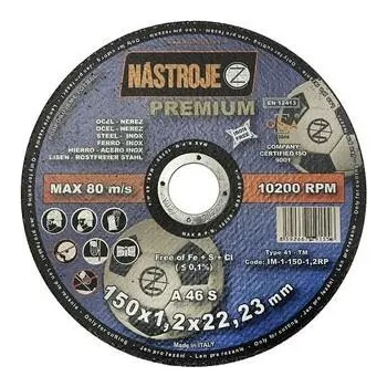 Řezný kotouč NÁSTROJE CZ Kotouč řezný 150x1,2x22 na ocel a nerez 100 ks v bal. PREMIUM - certifikát OSA - IM-1-150-1,2RP