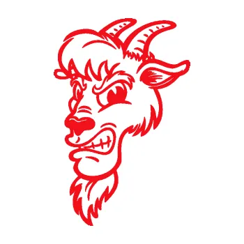 Samolepící dekorace SAMOLEPKA Kozel 007 levá rozuřený (10 - červená) NA AUTO, NÁLEPKA, FÓLIE, POLEP, TUNING, VLASTNÍ TEXT, TISK, AUTOSAMOLEPKY.cz, POLEPY, OBRÁZEK, LOGO, SAMOLEPKY