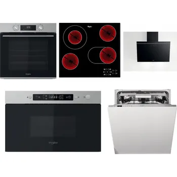 Set domácích spotřebičů WHIRLPOOL OMK58CU1SX + WHIRLPOOL AKT 8190/BA + WHIRLPOOL AKR 62F LT K + WHIRLPOOL MBNA910X + WHIRLPOOL WIO 3T133 PLE