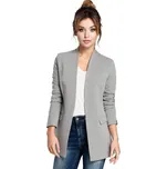 B030 Pletené sako bez límce - šedé EU S