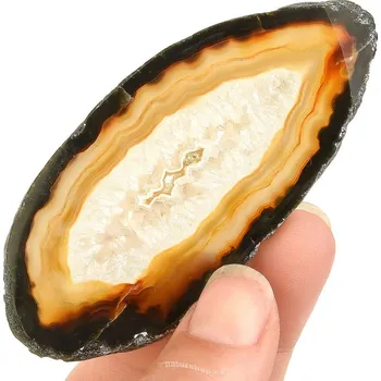 Přírodní kámen Achátový plátek s dutinou z Brazílie (27g)