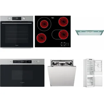 Set domácích spotřebičů WHIRLPOOL OMK58CU1SX + WHIRLPOOL AKT 8190/BA + WHIRLPOOL AKR 650/1 IX + WHIRLPOOL MBNA910X + WHIRLPOOL WIO 3T133 PLE + WHIRLPOOL WHC18 T311