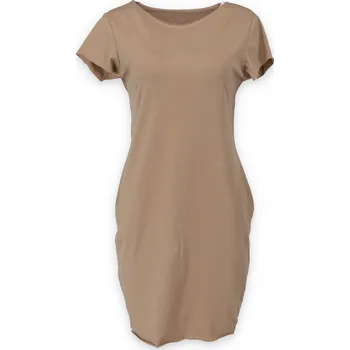 Dámské šaty Šaty letní teplákové 14872 Itálie barva: hnědá-camel