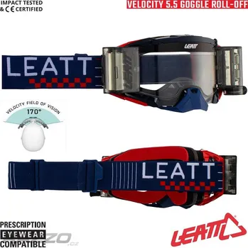 Motocyklové brýle MX brýle s převíjením LEATT Velocity 5.5 Roll-Off Royal 2024
