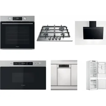 Set domácích spotřebičů WHIRLPOOL OMK58CU1SX + WHIRLPOOL TKRL 661 IX EU + WHIRLPOOL AKR 62F LT K + WHIRLPOOL MBNA910X + WHIRLPOOL WSBO 3O34 PF X + WHIRLPOOL WHC18 T311