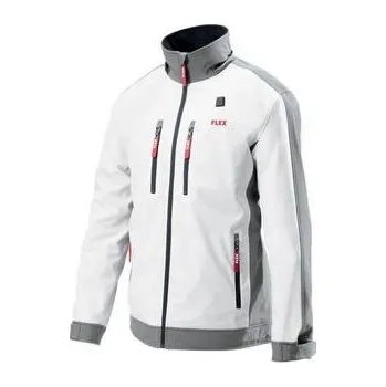 Aku-vyhřívaná bunda Sofshell TJ White 10.8/18.0 XL pánská + PS 10,8/18,0 aku adaptér /FlexPack/ FLEX - FX-511943