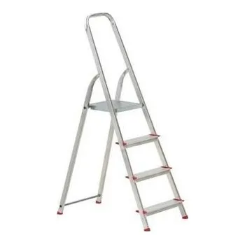 Schůdek Alve Schůdky AL 2914 jednostranné 4 stupně - nosnost 120kg - červené - AL2914