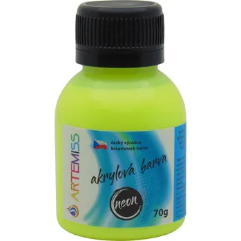 Speciální výtvarná barva ARTEMISS Univerzální barva lesklá - neon (září pod UV světlem) Vyberte velikost: 70g, Vyberte odstín: 83 neon modrá