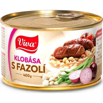 Konzervované maso Viva klobása s bílou fazolí 400g