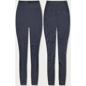 Dámské legíny Tmavě modré dámské legíny s ozdobnými švy (54460) odstíny modré XL (42)