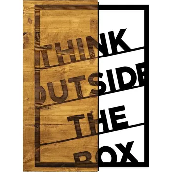 Nástěnná dřevěná dekorace THE BOX hnědá/černá