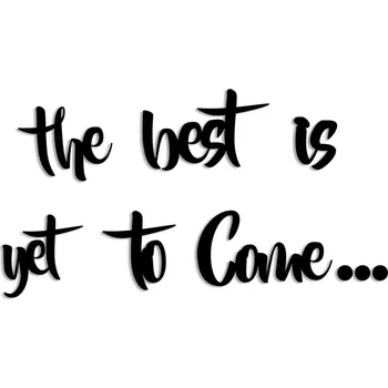 Nástěnná dřevěná dekorace THE BEST černá