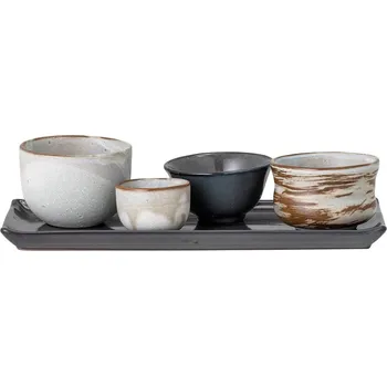 Set 4 kameninových misek a podtácku na sushi Bloomingville Masami ID_1414559