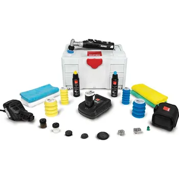 Autovosk RUPES iBrid BigFoot nano, Short Neck Deluxe Kit - nano leštička s krátkým krkem, kompletní sada s příslušenstvím v boxu RUPES Systainer T-Loc Case