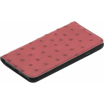 Pouzdro na mobilní telefon Tellur Book case Ostrich Genuine Leather for iPhone 7 red