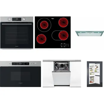 Set domácích spotřebičů WHIRLPOOL OMK58CU1SX + WHIRLPOOL AKT 8190/BA + WHIRLPOOL AKR 650/1 IX + WHIRLPOOL MBNA910X + WHIRLPOOL WSIO 3O34 PFE X + WHIRLPOOL ART 65031