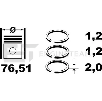 Píst motoru ET ENGINETEAM Sada pístních kroužků R1009900