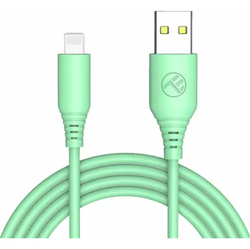 Datový kabel Tellur Silicone USB to Lightning cable 3A, 1m, green