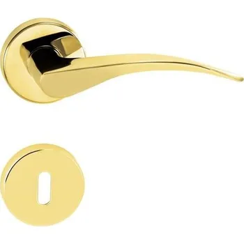 Dveřní kování TI - NINA - R 1927 klika/klika, rozety WC OLV - Mosaz leštěná lakovaná (01)