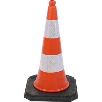 Dopravní zařízení Dopravní kužel s vysokou stabilitou, 100 cm, oranžová / reflexní bílá