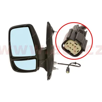 Autožárovka zpětné zrcátko el. ovládané vyhřívané el. skládací s bílým blikačem (pro žárovku WY5W) krátké rameno L