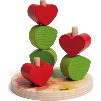 Dřevěná hračka Erzi - Německo Skládání na tyčky květiny