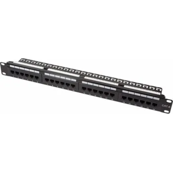 Patch panel LOGILINK NP0004A LOGILINK- CAT6 Patch Panel 19 24-portový, UTP, černý