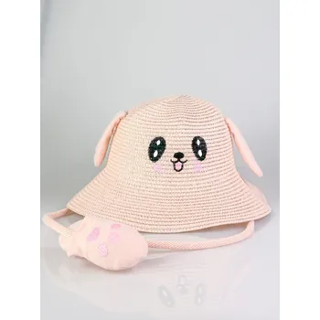 Klobouk Rozkošný dětský klobouk G-18 v pudrově růžové barvě