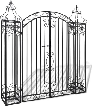 brána Okrasná zahradní brána kované železo 122 x 134 cm černá