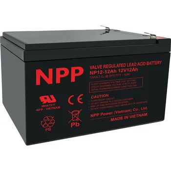 Záložní baterie NPP NP 12-12Ah (12V; 12Ah; faston 6,3mm) 380050,00