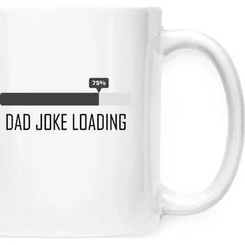 Hrnek malý bílý s potiskem Dad joke loading