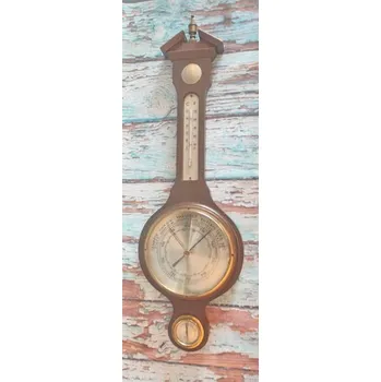 Barometr Barometr velký tmavý rustikální dřevěný