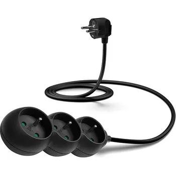 Elektrická zásuvka CONNECT IT prodlužovací 230V, 3 zásuvky, 1,5m, černý