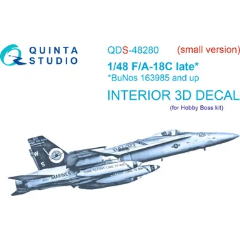 Plastikový model Quinta studio 1/48 F/A-18C late 3D-Pr.&col.Int.(HOBBYB) SMALL