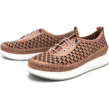 Dámské polobotky Dámské kožené polobotky 128-02504 Klop pudrová Barva: pudrová, Velikost: 41