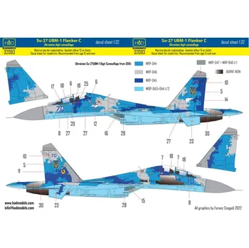 Plastikový model HAD models 1/32 Decal Su-27UBM-1 Flanker C Ukrainian Dig.Camo