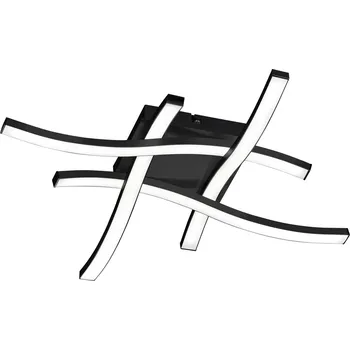 Trio Leuchten R62474432 Route - Stropní LED černé svítidlo 46 x 46cm, 20W, 2400lm, 4000K (Moderní stropní přisazený lustr v černé barvě)