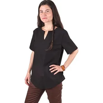 Karnevalový kostým imago Bavlněná dámská tunika s krátkým rukávem - černá, velikost S