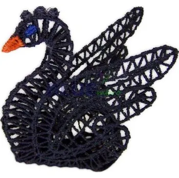 Vánoční ozdoba Vyšívaná labuť šedá